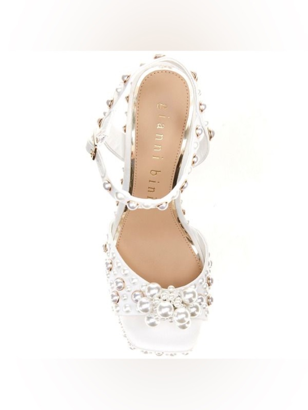 NWT Gianni Bini Hazell Pearl Embellished Ankle Wrap Platform Sandals Sz 9 - Picture 3 of 12